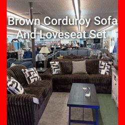 🥰 Corduroy Sofa And Loveseat Set 