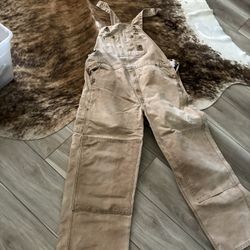 Carhartt double-knee duck bib overalls 40x 30