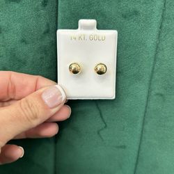 14k Ball Earring