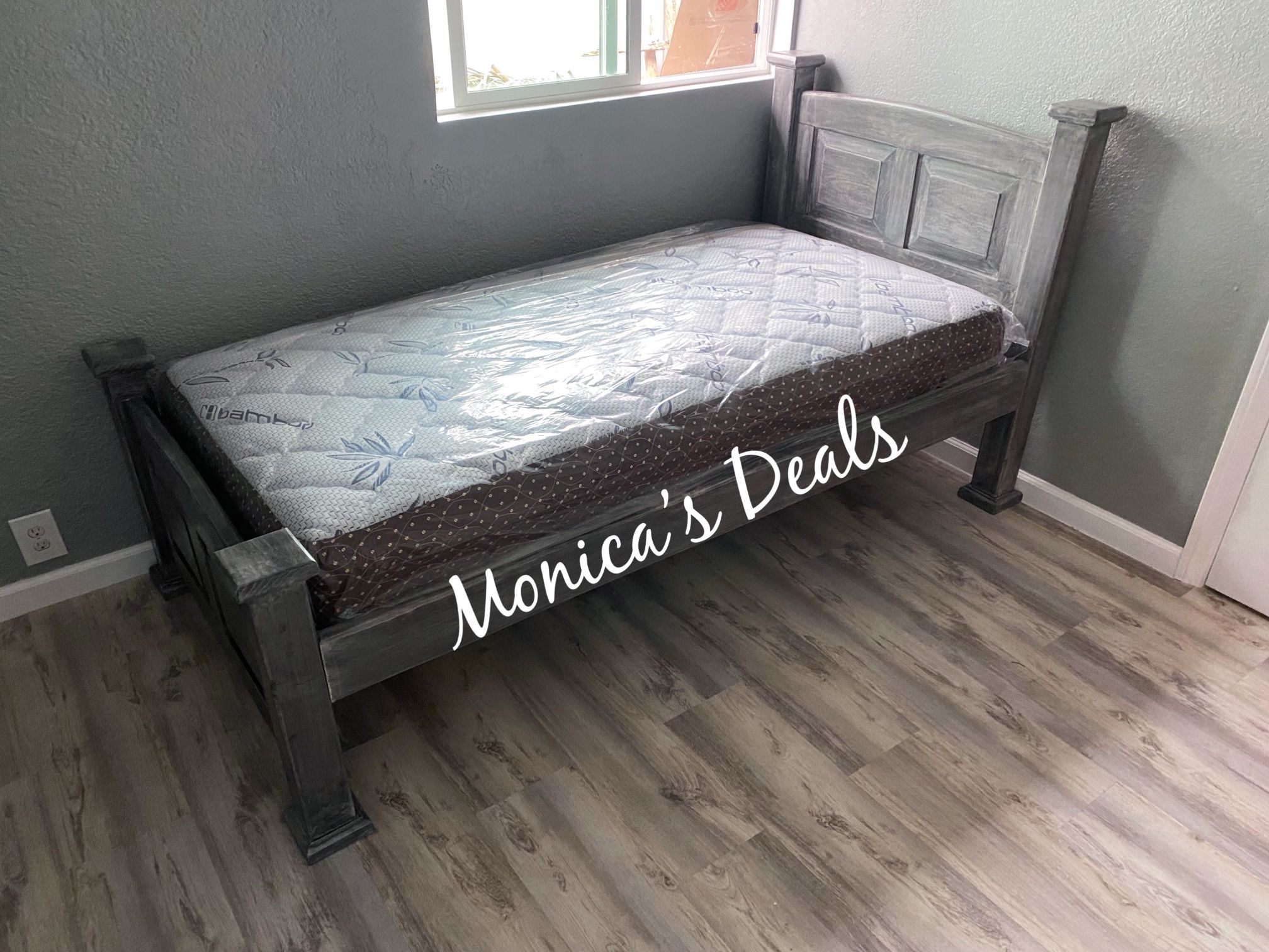 Twin Solid Wood Bed With Mattress $360