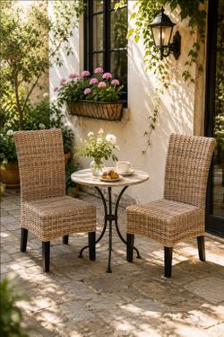 Pier 1 Imports Woven Wicker Bistro Accent Chairs Set of 2