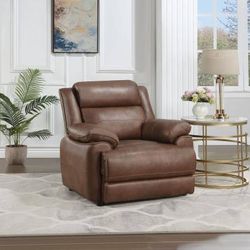 **SALE** New Padded Armchair in Rich Brown Faux Leather