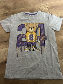 S10PE KOBE bryant Bear 8 24 la lakers black mamba Graffiti shirt kids  16-18