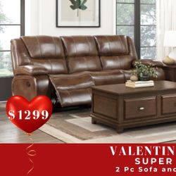 2 PC RECLINER SOFA AND LOVESEAT 