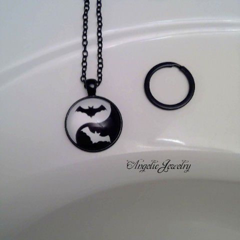 Bat Yin Yang 2 in 1 Necklace & Keyring