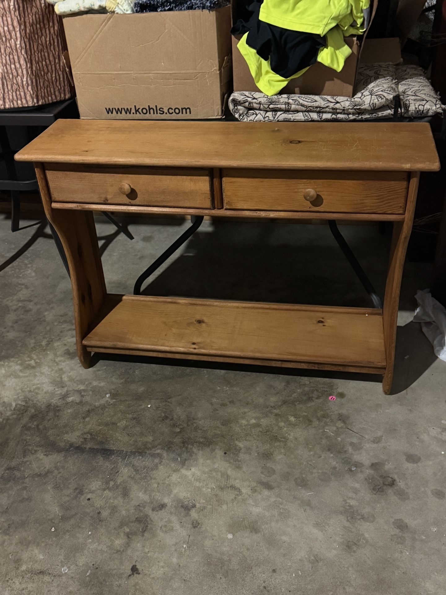 Two Drawer Soft Pine Sofa Table