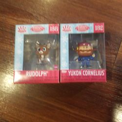 Funko Minis Rudolph 138 ( Flocked) and Yukon Cornelius 132