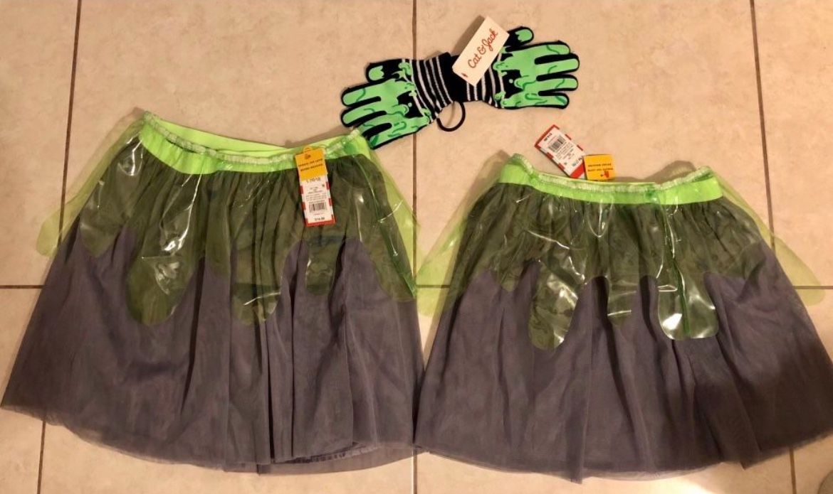 2Slime skirts and 1 Gloves - Brand New