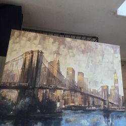 Cityscape Bridge Painting 