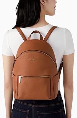 Kate Spade New York Leila Dome Backpack Pebbled Leather Medium, Ginger Brown Backpack