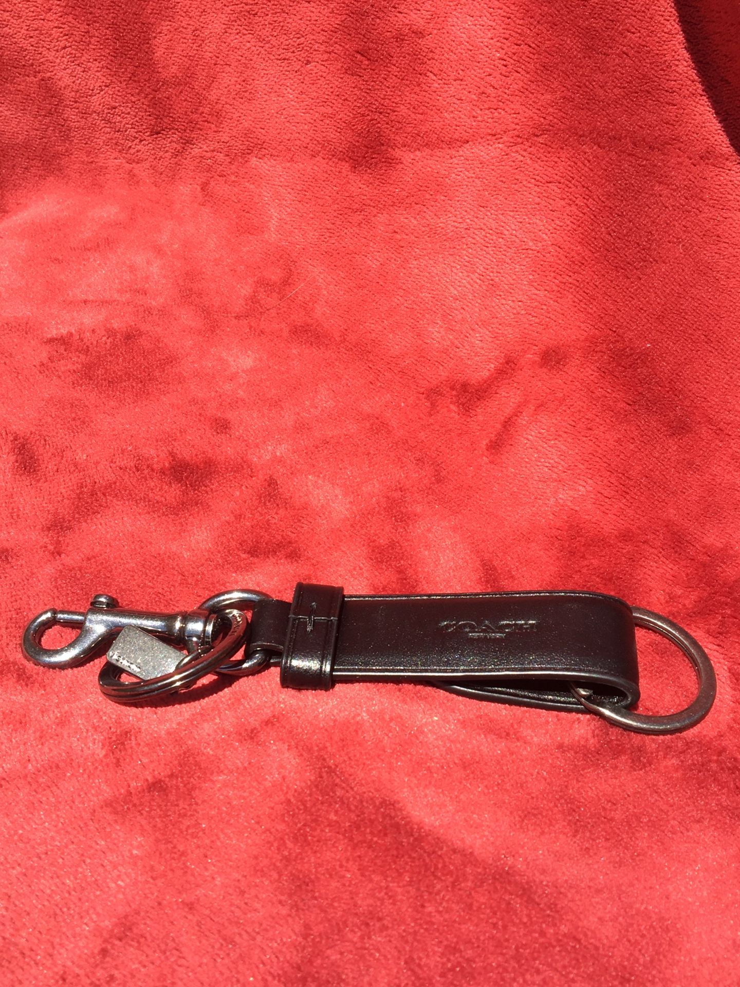 Coach Leather Key Ring Charm