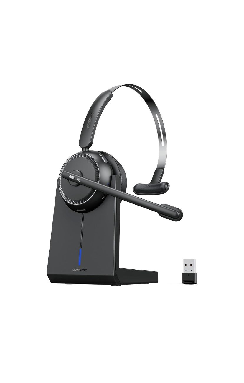 Wireless Headset with AI Noise Cancelling,