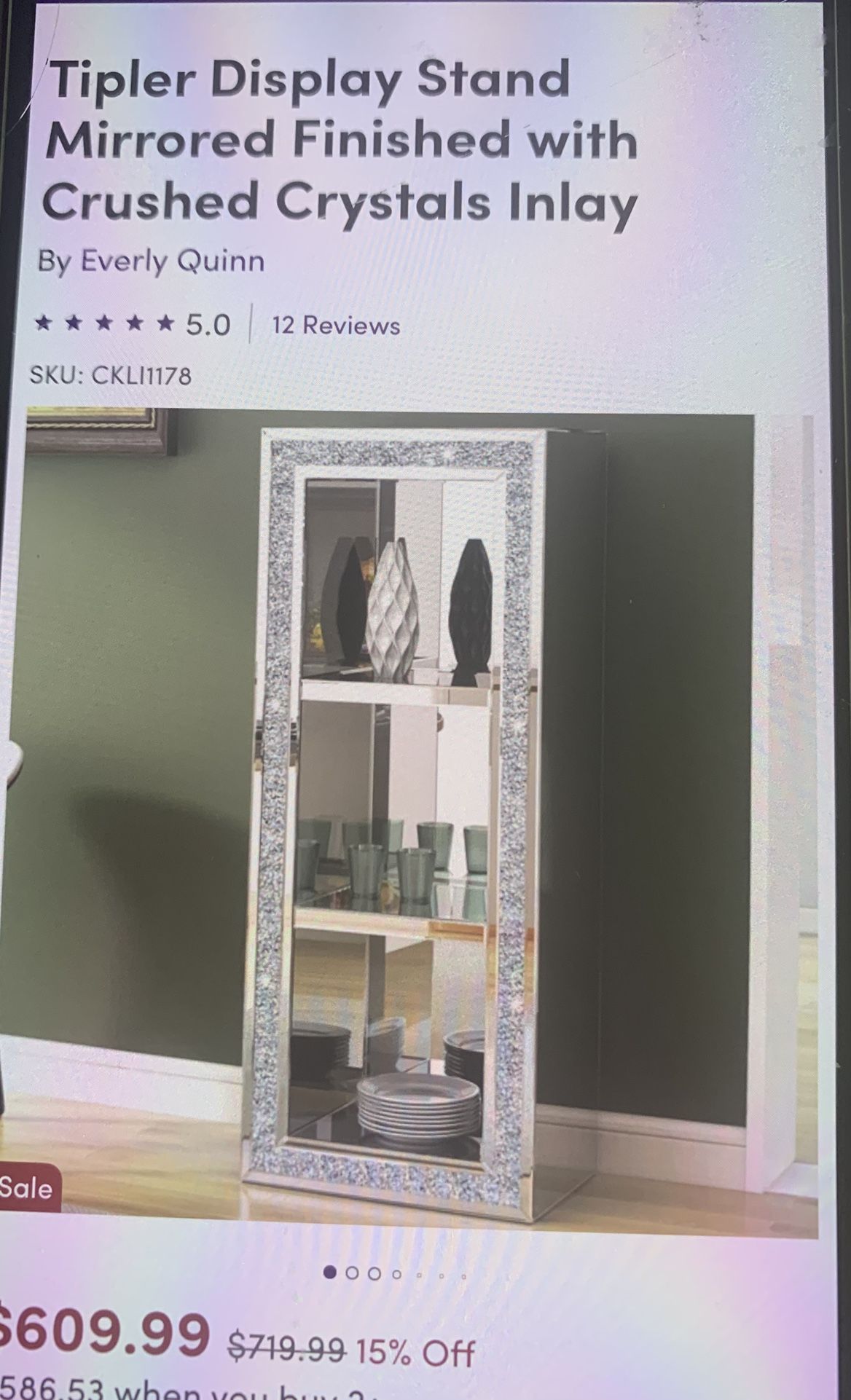 Crushed Diamond Glass Cabinet