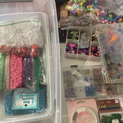 Craft Beads, Glitter And Buttons 