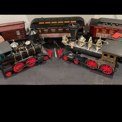 Nice Lot Of 7 Vintage Jim Beam Decanter Trains 