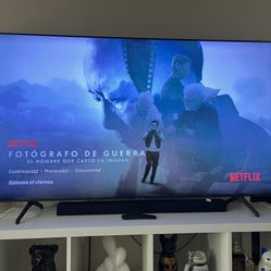 Televisor Samsung 75” y barra de sonido con Subwoofer $500