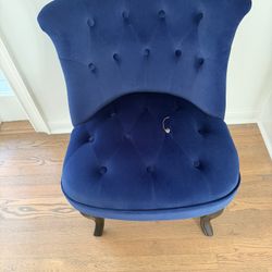 Blue Velvet Arm Chair 