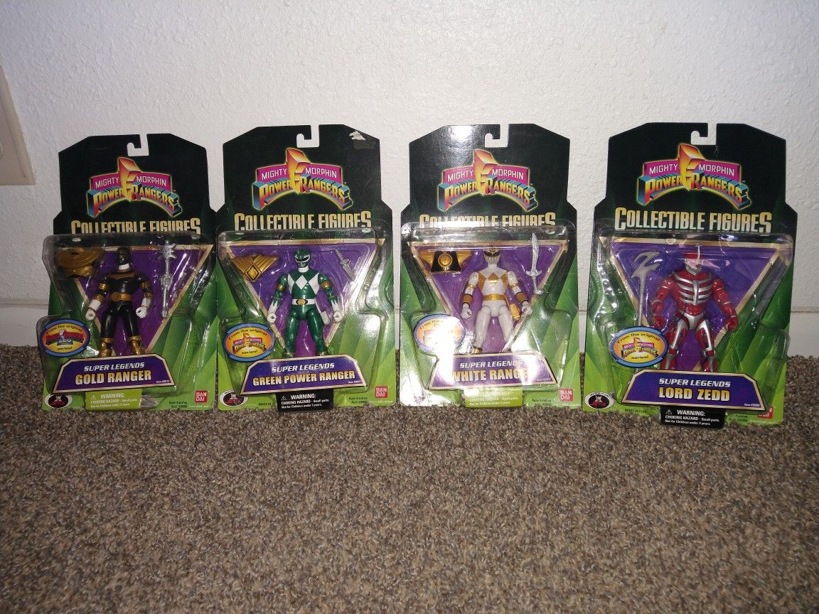 2008 Power Rangers Super Legends Collectible Figures 4 PC. Chase Set Lot BNOC RARE