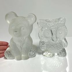 Vintage Viking Glass Bookend Set