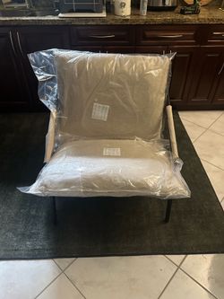 NEW Techmilly Modern Accent Chairs Reading Chairs, Beige Sling Accent Chairs with Cushions