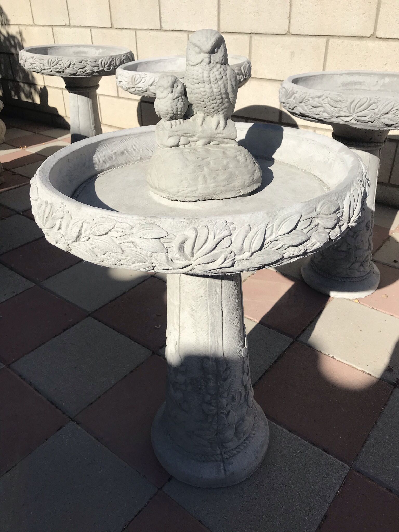 New Concrete Bird Bath