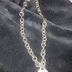 Tiffany And Cole Heart Tag Choker Necklace 15 In