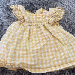 Yellow Checkers Summer Dress 0-3 Months 