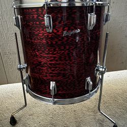 Rogers Vntg Red Onyx Floor Tom Drum, 68’ Original.  Cymbal 