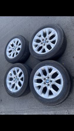 4 — 255/50r19 5x120 5x4.72 Stock BMW X5 X3 X1 Wheels Rims Good 90% Treads Continental Tires!!