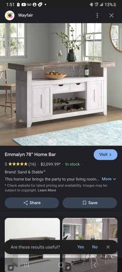 Emmalyn 78in Home Bar And Kitchen Island