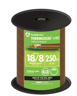 250 ft. 18/8 Brown Solid CU CL2 Thermostat Wire