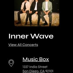 Inner Wave Concert Tix - 10/18/24 - Music Box