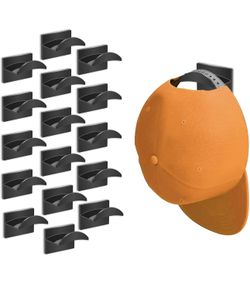 Adhesive Hat Hooks for Wall (24-Pack), Hat Rack for Baseball Caps, Minimalist Hat Display, Strong Hold Hat Hangers,