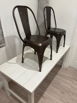 Restoration Hardware Metal Chairs and Table