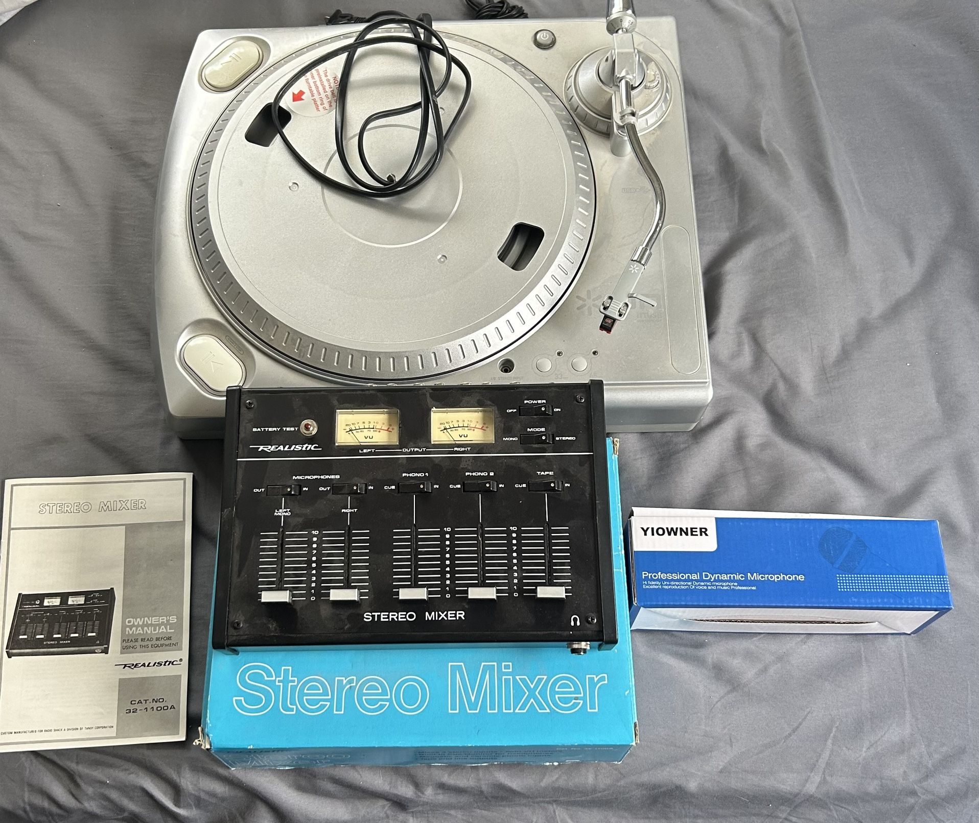 Turntable, Mixer, And microphone