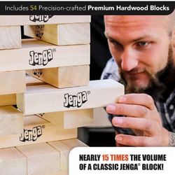 Jenga Giant - Hardwood Blocks - Stacks to Over 5 feet - Officially Licensed - JS7