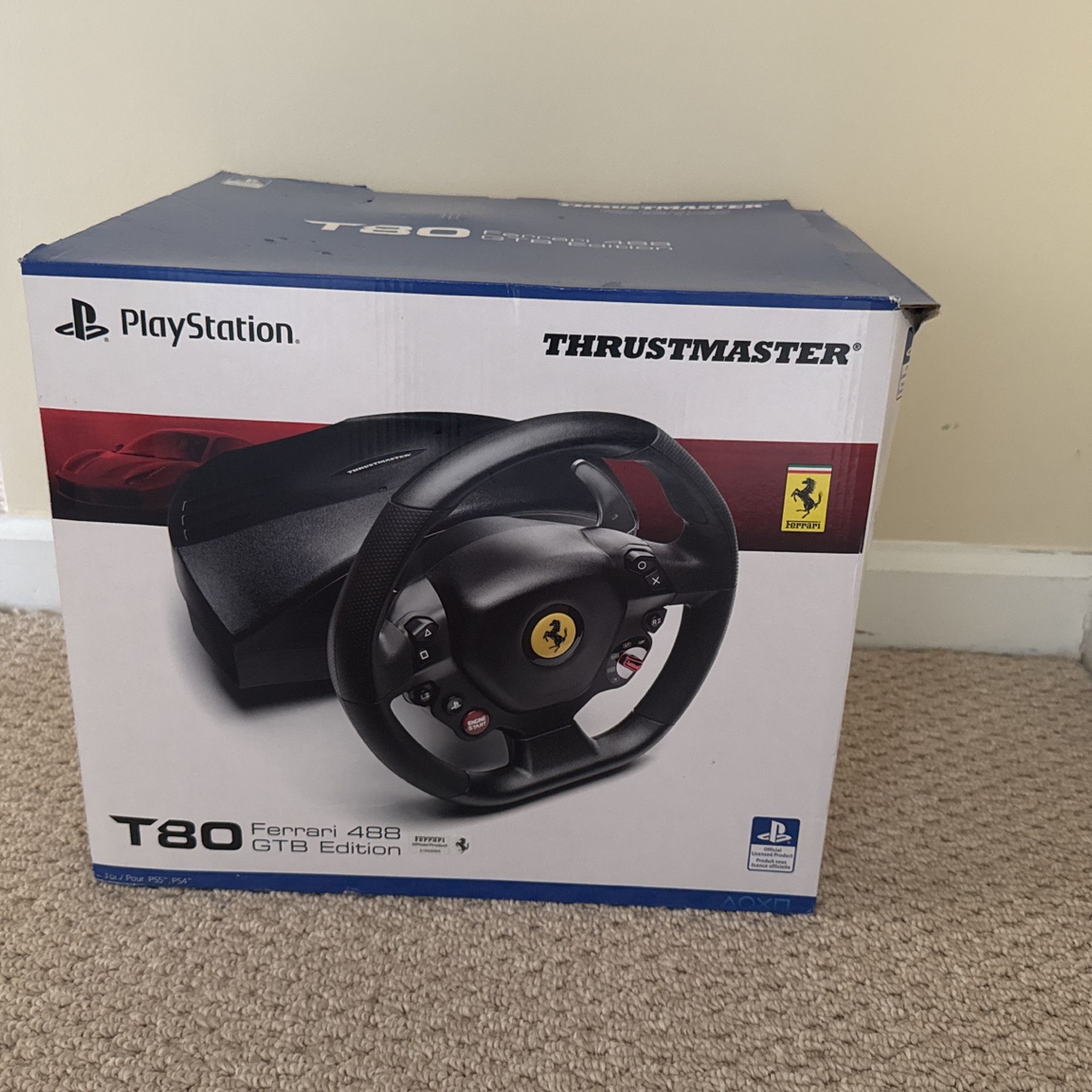 T80 Ferrari 488 GTB Steering Wheel With Pedals