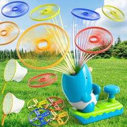 Outdoor Toys for Kids Boys Ages 3-5 4-8, Flying Disc Launcher Outdoor Outside Toys Gifts for 3 4 5 6 7 8 Year Old Boys Kids, Ideas Outside Outdoor Toy