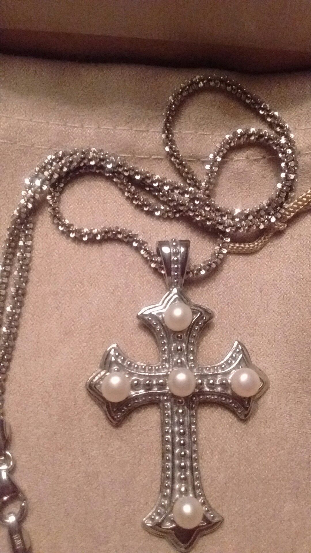 Beautiful stainless steel cross 2" drop great gift idea