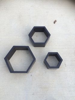 3 set of wood wall candle holders