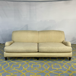 ( Delivery Available ) Crate & Barrel English Roll Arm Cream White Sofa