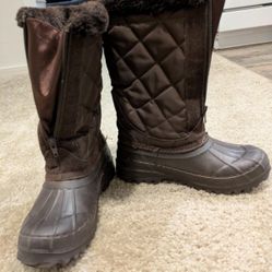 Henry Ferrera Fur Lined Rain Boots Size 6 1/2
