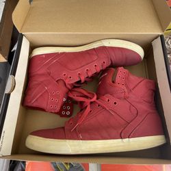 Men’s Supra Skytop Red Canvas Size 12 Shoes