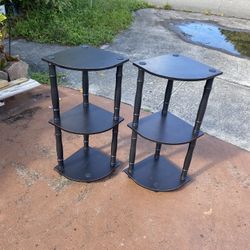 2 Small 3 Tier Corner Entryway Shelf Table For Hall Entrance Front Door 