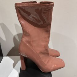 Nude Aldo Heeled Boots Size 8