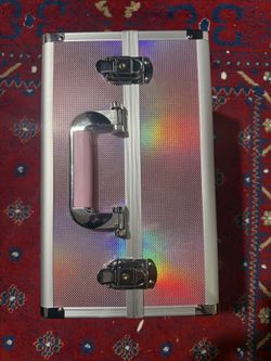 New Pink Makeup Train Case, Makeup Box Organizer and Portable Makeup Organizer Box