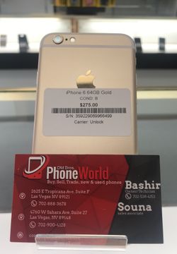 iPhone 6 64GB Gold Unlock for all carriers