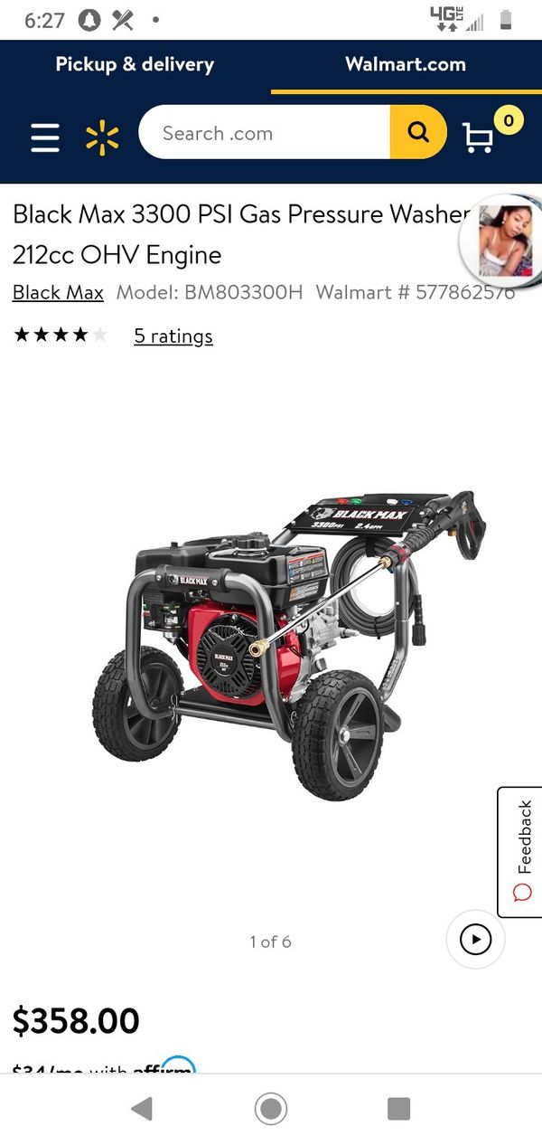 Black max 3300 psi pressure washer in a box for Sale in Redmond, WA