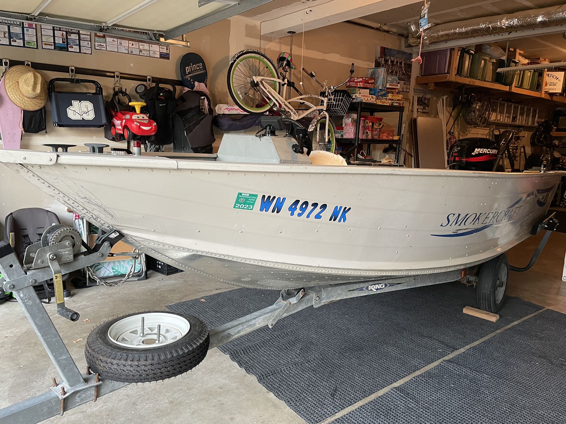 2001 Smoker Craft Lodge SS 15ft aluminum Boat & Trailer for Sale in