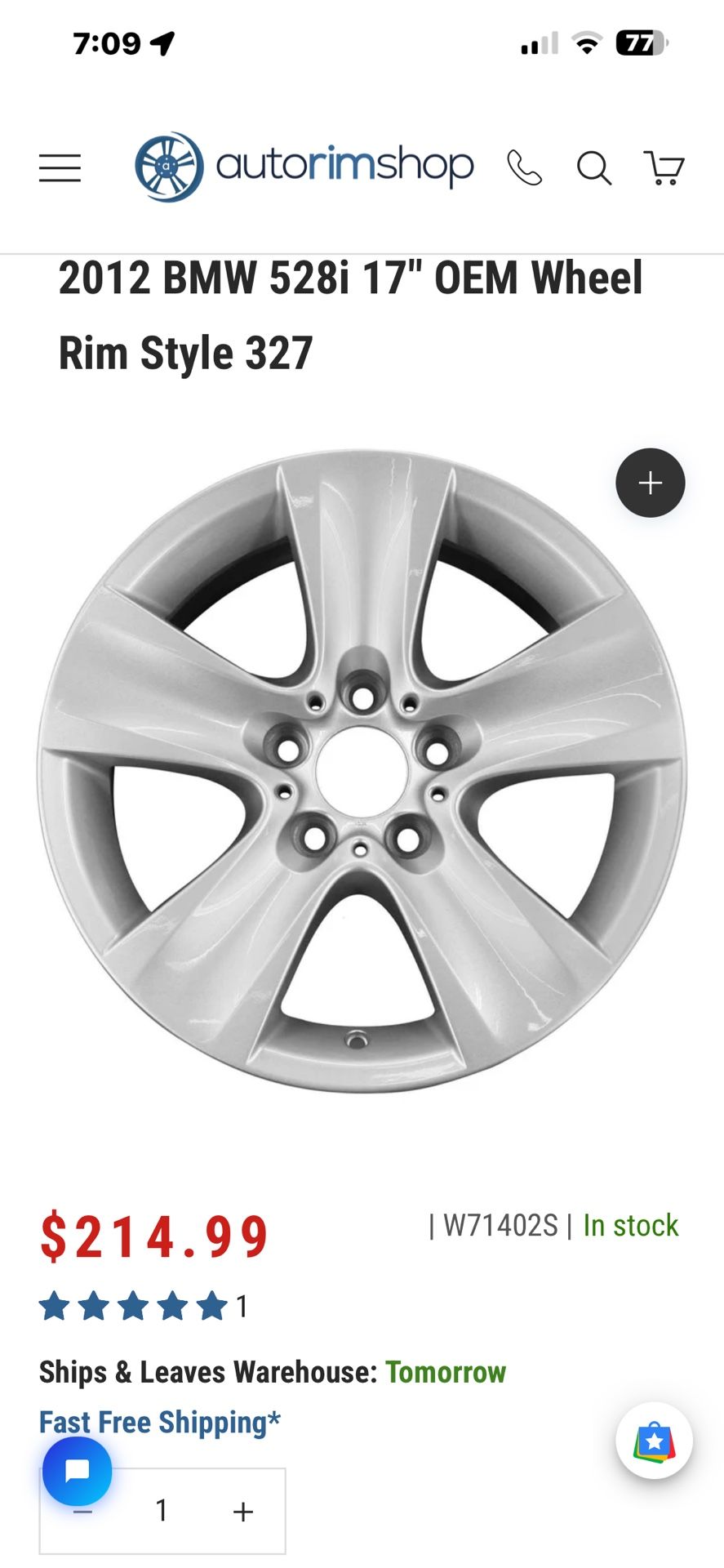 5 Series Set of BMW wheels 17” and new Tires